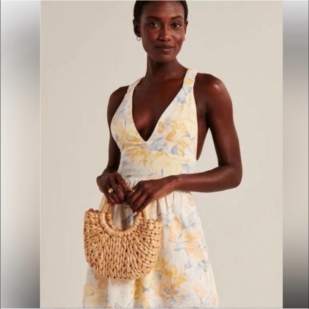 Abercrombie & fitch floral blue and yellow skort dress